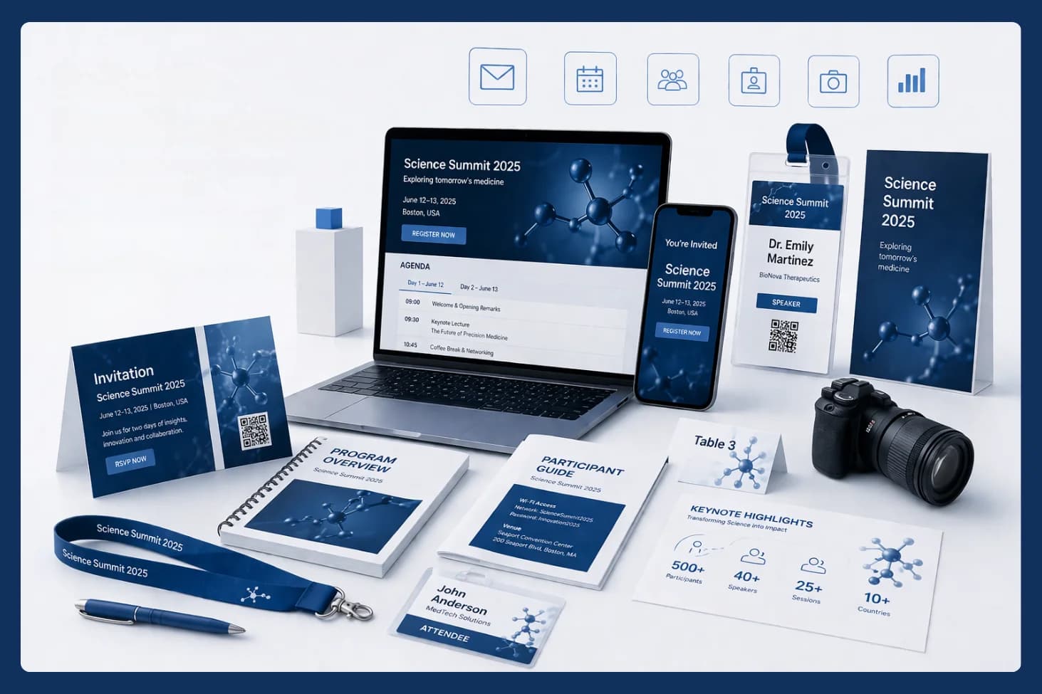 Digital logistics and coordination for scientific and medical events