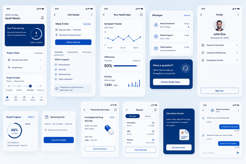 UX UI design for clinical trial and research platforms