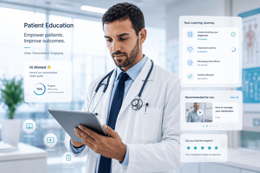 Patient education and engagement interface for digital health solutions
