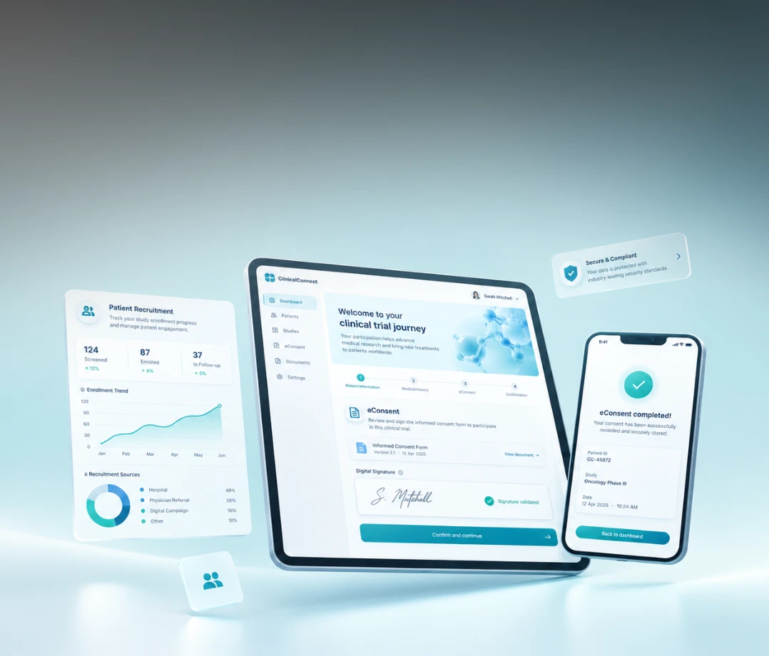 Plateforme digitale de recrutement patient et consentement éclairé eConsent