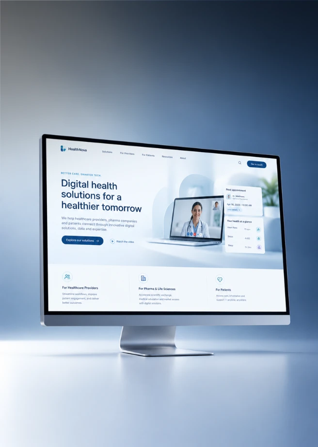 HealthTech corporate website design for digital health providers