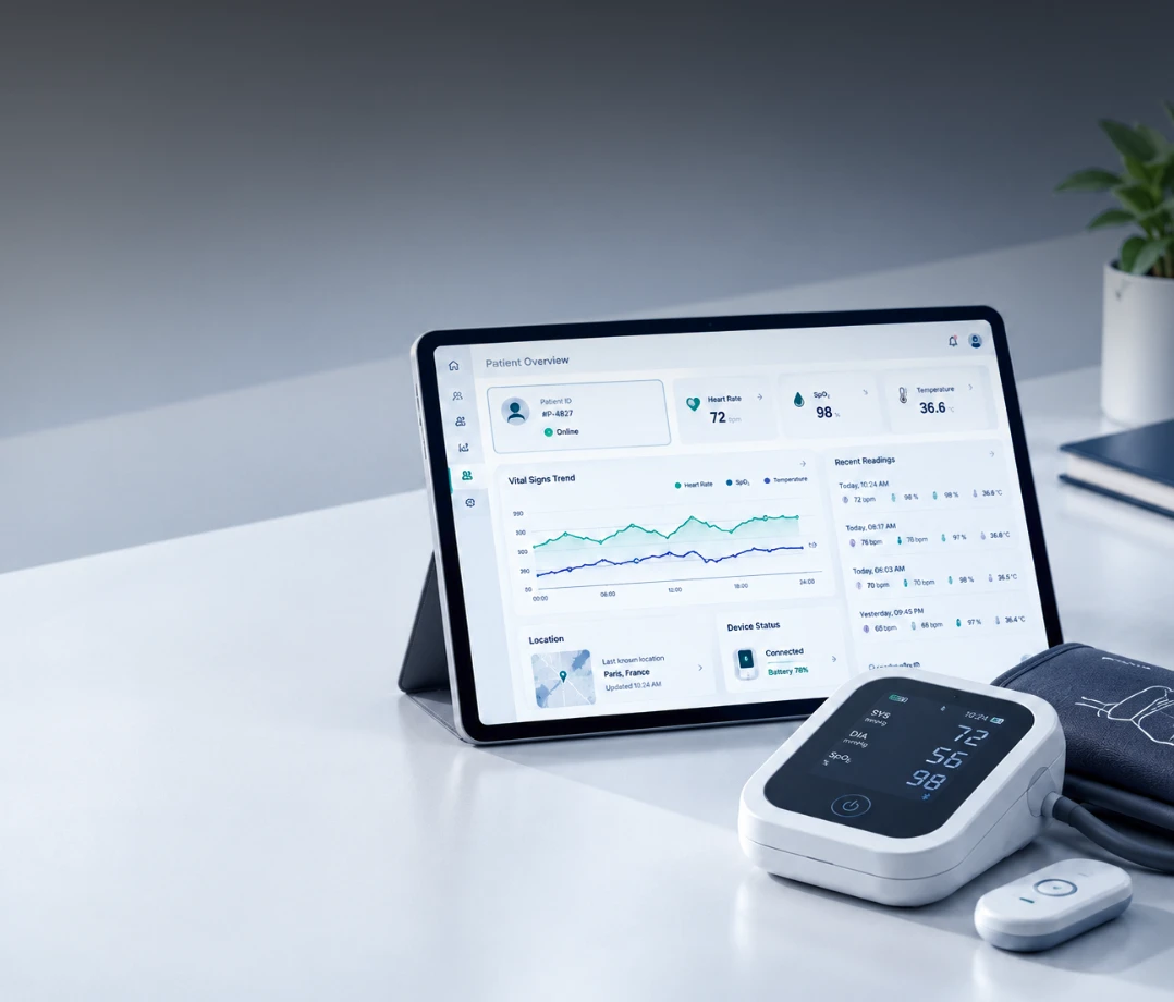 Interface de plateforme web de suivi patient à distance RPM