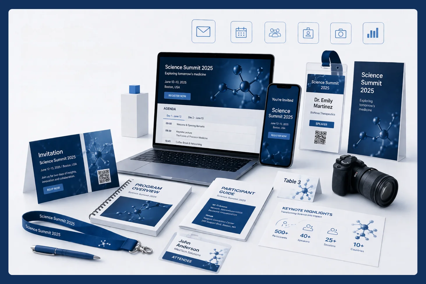 Digital logistics and coordination for scientific and medical events
