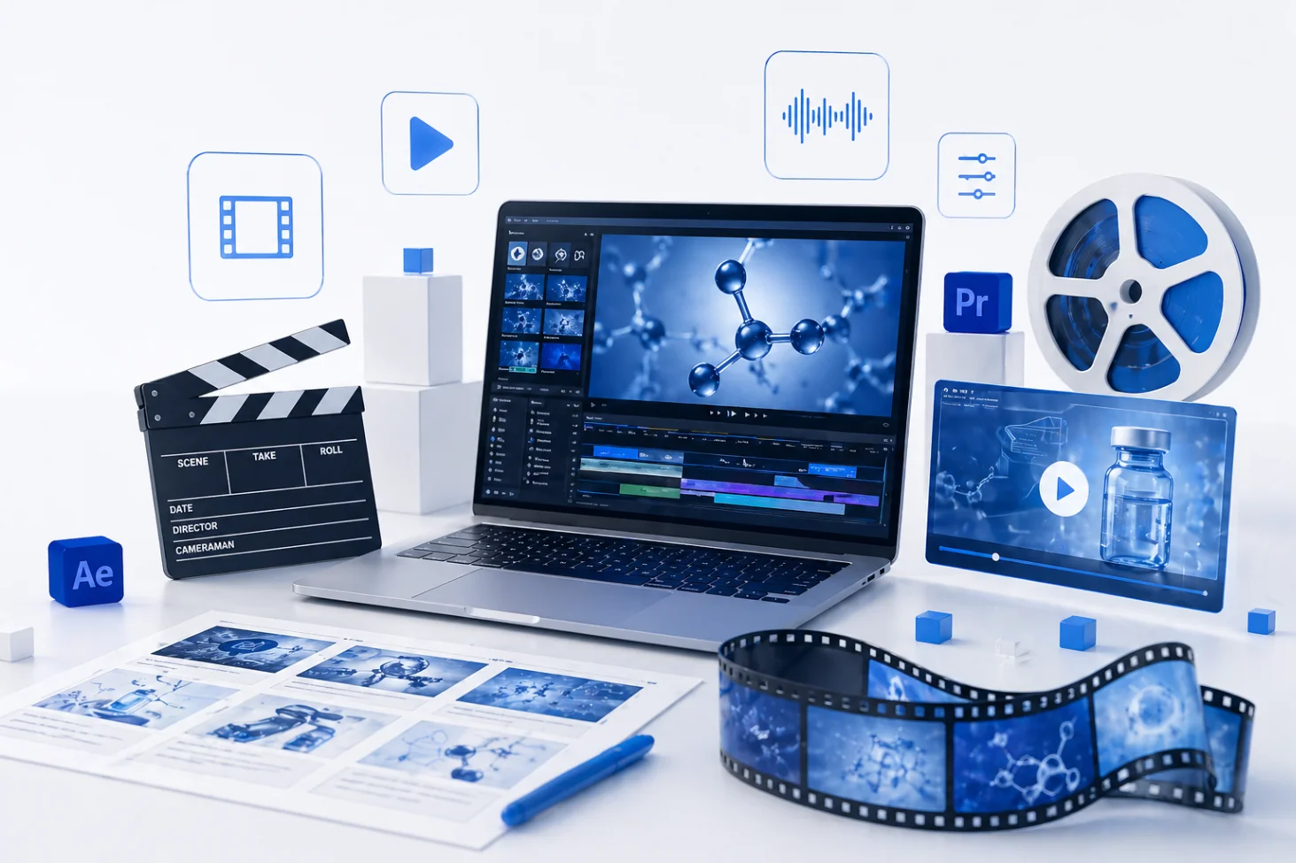 Motion design and video assets for medical and scientific communication