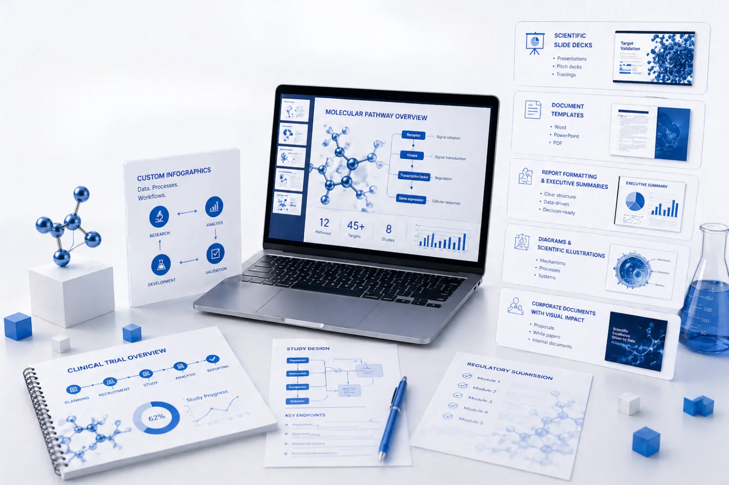 Scientific visual frameworks for healthcare and life sciences communication